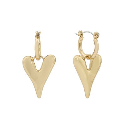 Chunky heart huggie earrings